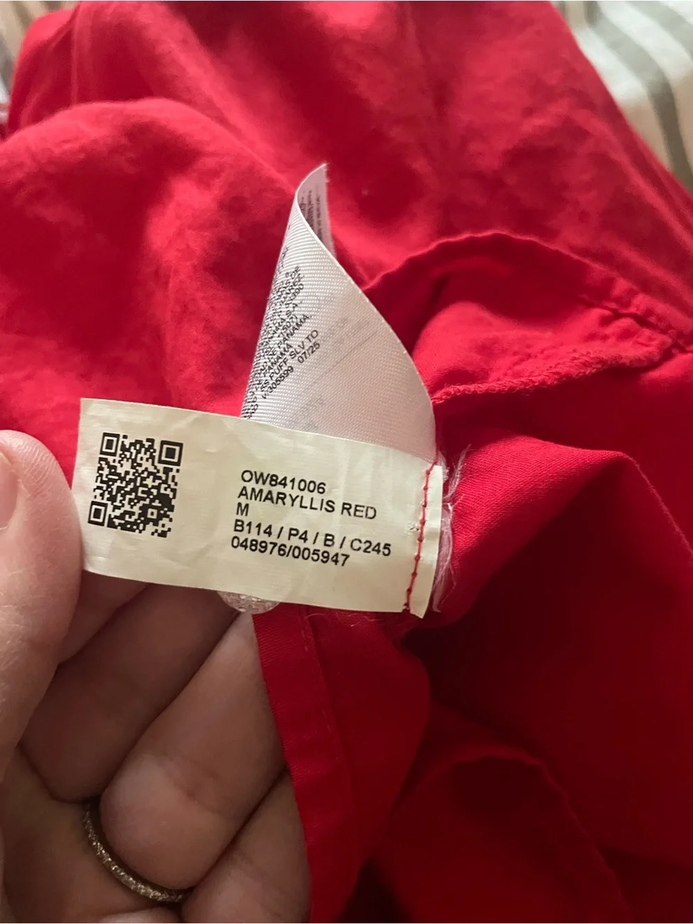 Old Navy Amaryllis Red Puff Sleeve Poplin Peplum Top Medium